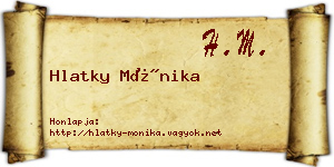 Hlatky Mónika névjegykártya