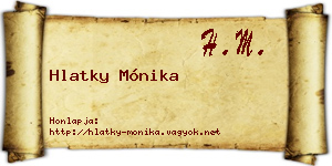 Hlatky Mónika névjegykártya